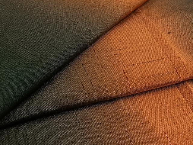 平和屋着物▽上質な紬 単衣 霞文 暈し染め 正絹 逸品 AABD6993jh