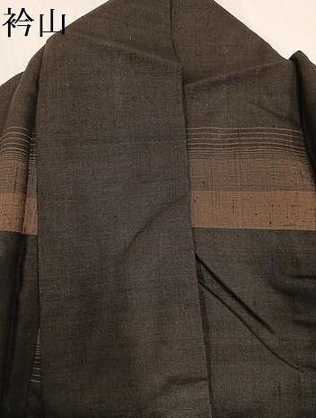平和屋着物●上質な紬 段違い文 正絹 逸品 AABD7037ph
