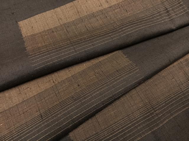 平和屋着物●上質な紬 段違い文 正絹 逸品 AABD7037ph