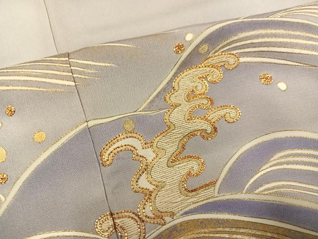 平和屋着物●創業460年・千總 色留袖 駒刺繍 竹屋町刺繍 立波文 金彩 正絹 逸品 AABH4562ck