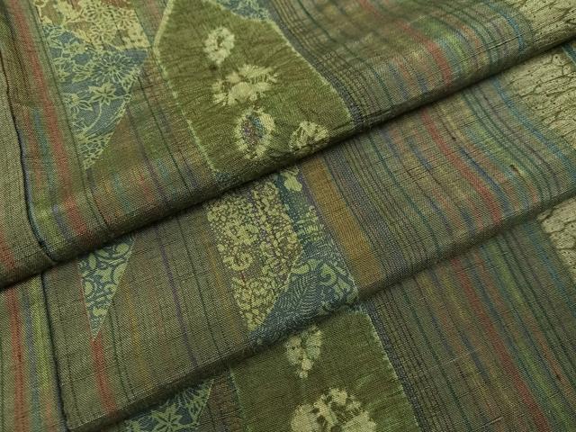 平和屋着物○伝統工芸士 七代目 吉澤与市 紬 絞り 間道