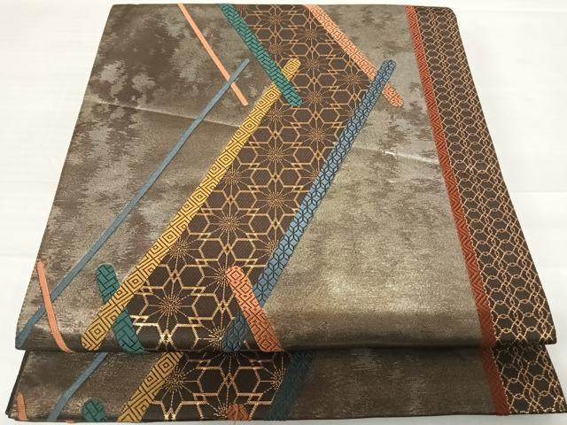 平和屋着物◎六通柄袋帯 唐織 吉祥文 金糸 引箔 正絹 逸品 AABD7119yx