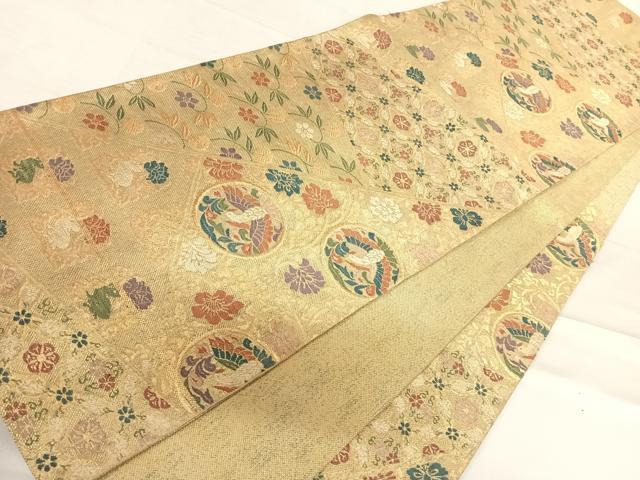 平和屋着物◎佐賀錦 六通柄袋帯 名物裂詩集 金糸 正絹 逸品 AABD7178yx