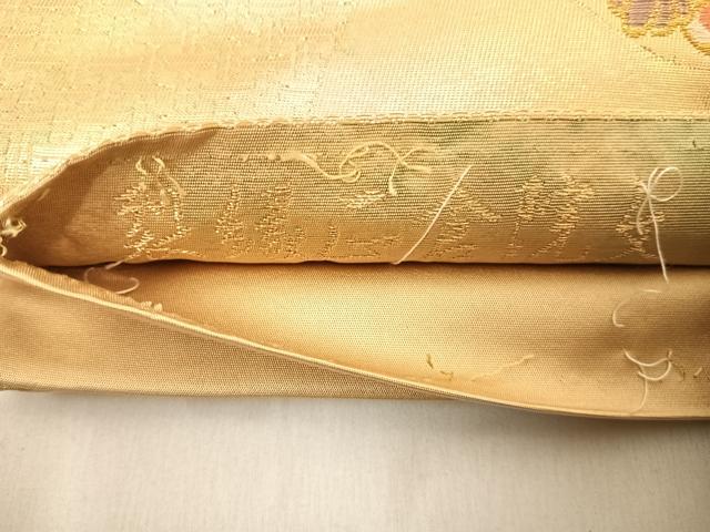 平和屋着物◎六通柄袋帯 裂繍正倉院文 金糸 引箔 正絹 逸品 AABD7222yx