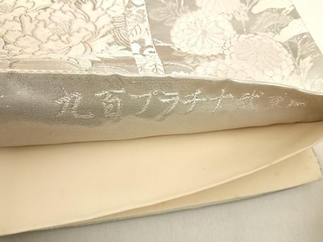 平和屋着物◎六通柄袋帯 唐織 九百プラチナ弐重織 花鳥文 正絹 逸品 AABD7241yx