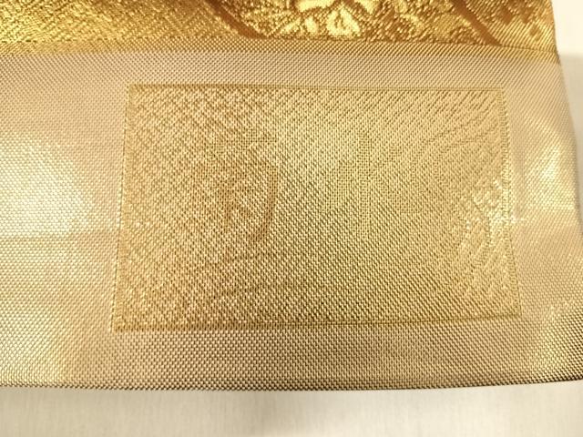 平和屋着物◎佐賀錦 六通柄袋帯 菊水 道長鳳凰花文 金糸 正絹 逸品 AABD7297yx