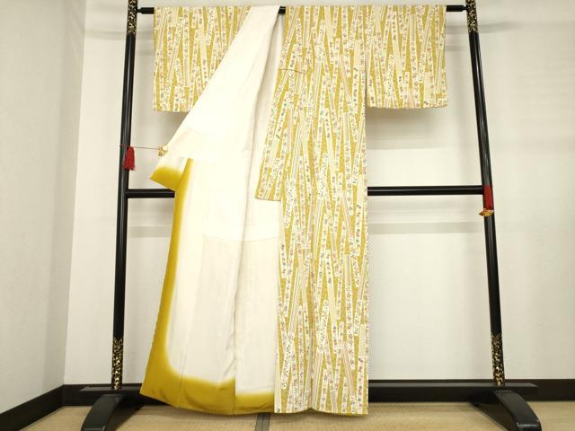 平和屋着物●上質な小紋 短冊花文 正絹 逸品 AABD7374ck