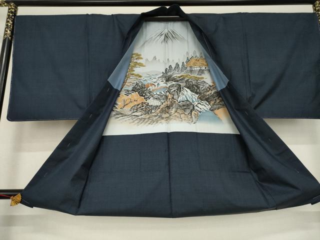 平和屋着物●男性 本場大島紬 アンサンブル 100亀甲 総詰め 正絹 逸品 未使用 AABD7418ck
