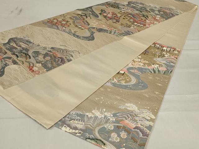 平和屋着物◎六通柄袋帯 唐織 九百錦 千寿里錦繍文 金糸 正絹 逸品 AABD7460ou