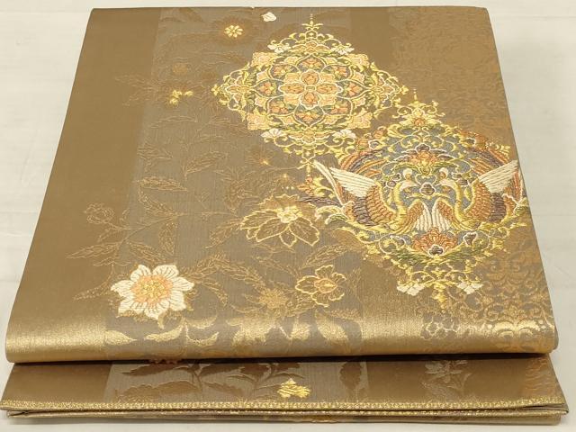 平和屋着物◎六通柄袋帯 美しき憧れ 金糸 正絹 逸品 AABD7474ou