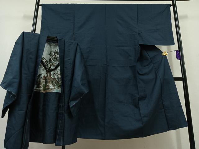 平和屋着物▽男性 紬 単衣 アンサンブル 110亀甲 総詰め 正絹 逸品 AABD7482jh
