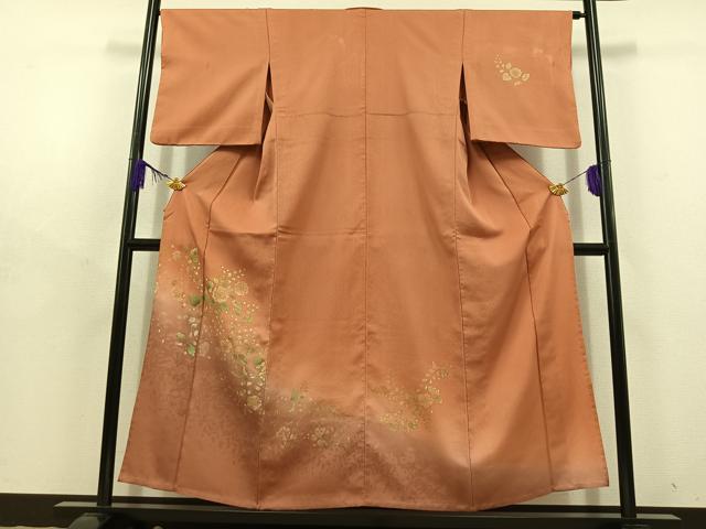 平和屋着物▽訪問着 単衣 辻が花 暈し染め 金彩 正絹 逸品 AABD7504jh