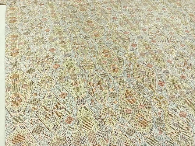平和屋着物▽本場染大島紬 単衣 花菱文 正絹 逸品 AABD7519jh