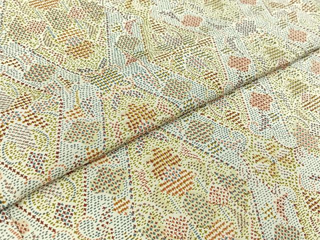 平和屋着物▽本場染大島紬 単衣 花菱文 正絹 逸品 AABD7519jh