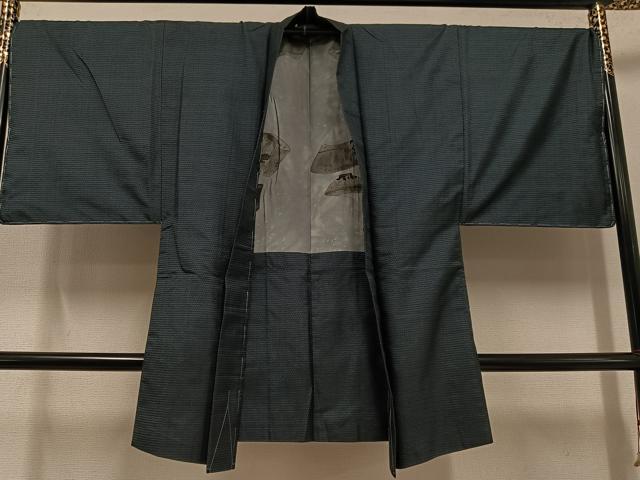 平和屋着物●男性 本場大島紬 アンサンブル 100亀甲 総詰め 正絹 逸品 AABD7556ph