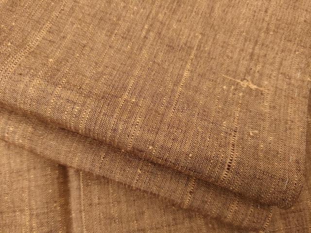 平和屋着物●上質な紬 霞文 胡桃色 ロング丈 正絹 逸品 AABD7668ck