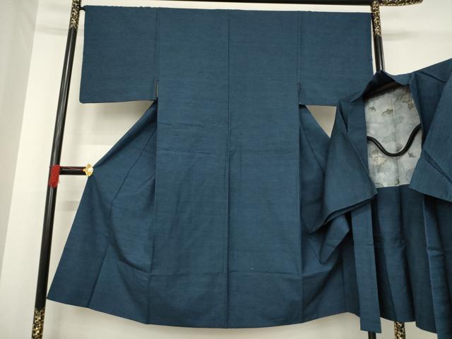 平和屋着物●男性 紬 アンサンブル 霞文 正絹 逸品 AABD7671ck