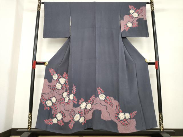 平和屋着物○訪問着 辻が花 絞り 舞花文 正絹 逸品 AABD7679ck