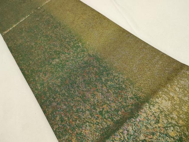 平和屋着物▼六通柄袋帯 霞間道 金糸 正絹 逸品 AABD8321wj