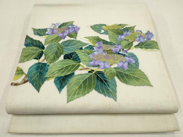 平和屋着物*夏物 総刺繍 袋帯 草花文 紫陽花 ますいわ屋扱い 正絹 逸品 AABD8421wj