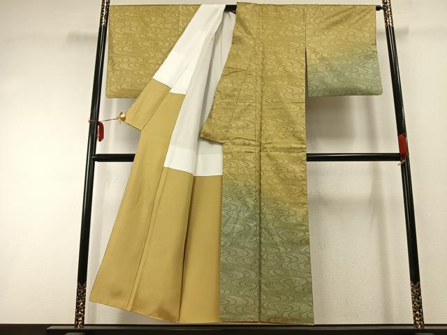 平和屋着物●訪問着 本場染大島紬 流水文 正絹 逸品 AABD8481fy