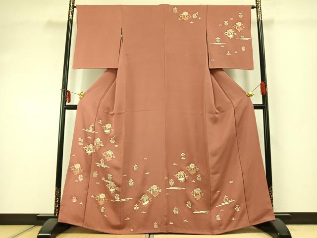 平和屋着物●訪問着 花鳥文 金彩 正絹 逸品 AABD8489fy