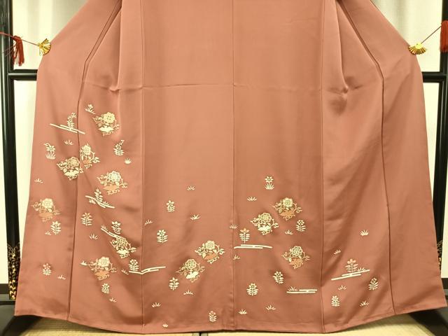 平和屋着物●訪問着 花鳥文 金彩 正絹 逸品 AABD8489fy