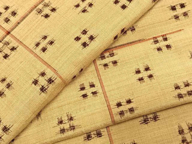 平和屋着物○上質な紬 十字絣 正絹 逸品 未使用 AABD8499fy