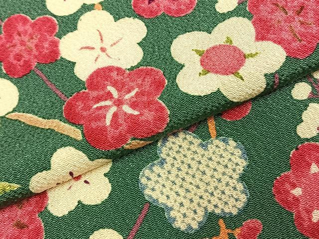 平和屋着物●摺型友禅 京都 多ち花 小振袖 二尺袖 能衣松竹梅 金彩 鬼しぼ縮緬 正絹 逸品 AABD8515fy