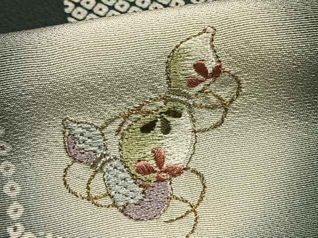 平和屋着物●訪問着 刺繍 瓢箪 蛍暈し 銀糸 銀彩 正絹 逸品 AABD8525fy