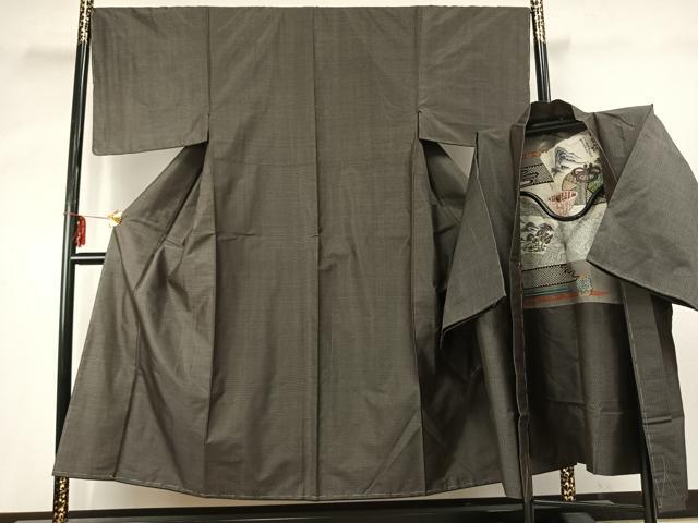 平和屋着物●男性 本場村山大島紬 アンサンブル 亀甲絣 正絹 逸品 AABD8538fy