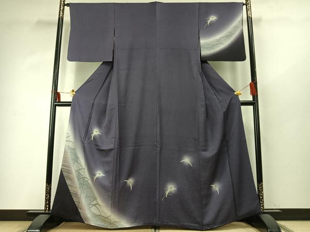 平和屋着物●訪問着 雪芝文 梟 蛍暈し 金彩 正絹 逸品 AABD8557fy