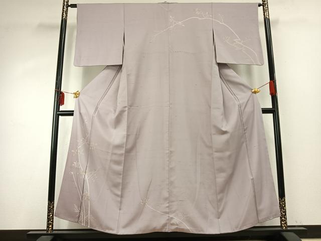 平和屋着物●訪問着 紬地 枝花文 暈し染め さが美扱い 正絹 逸品 AABD8580fy