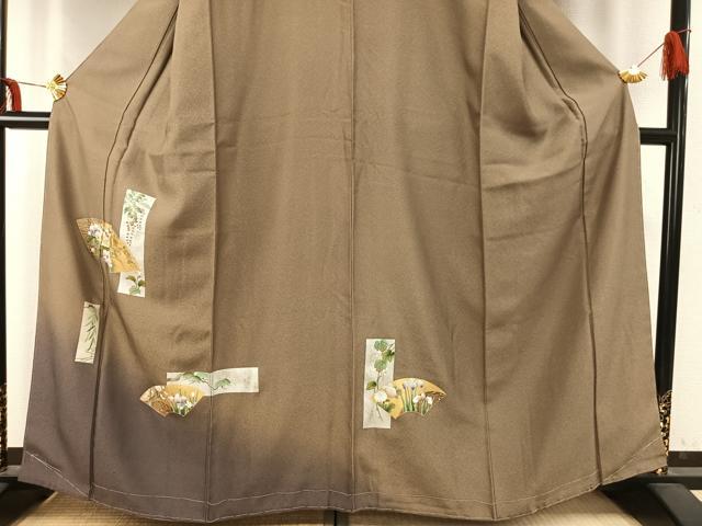平和屋着物●訪問着 地紙花文 暈し染め 金銀彩 正絹 逸品 AABD8605fy