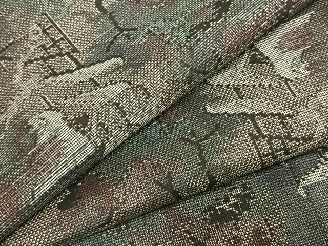 平和屋着物●本場大島紬 カタス9マルキ 風景文 正絹 逸品 AABD8617fy