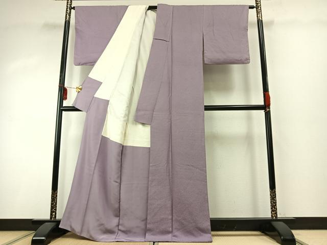 平和屋着物●上質な色無地 薄葡萄色 正絹 逸品 AABD8635fy