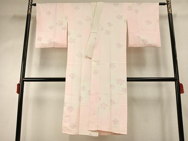 平和屋着物●長襦袢 袷 舞花文 銀彩 正絹 逸品 AABD8688fy