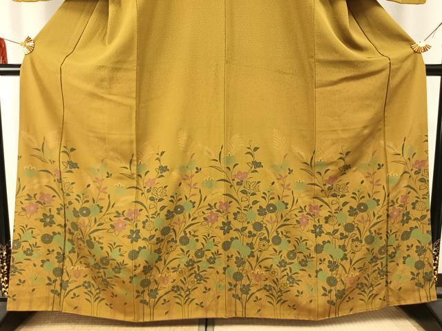 平和屋着物●訪問着 花蝶文 金彩 ますいわ屋扱い 正絹 逸品 AABD8712fy