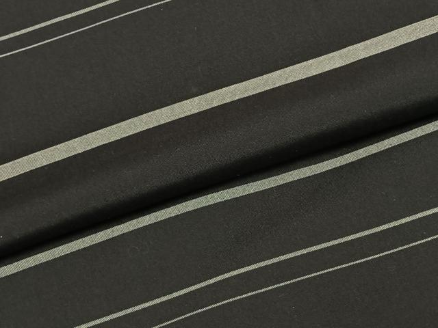 平和屋着物●上質な紬 横段文 黒地 正絹 逸品 AABD8730fy