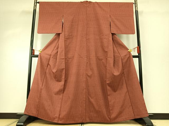 平和屋着物●上質な紬 立涌文 正絹 逸品 AABD8731fy