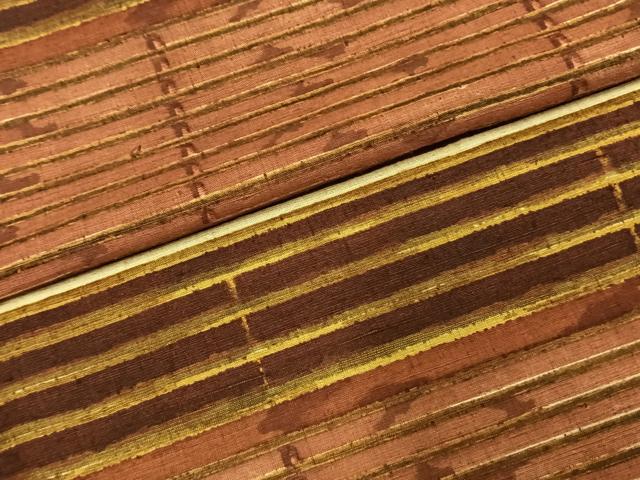 平和屋着物●上質な紬 横段文 正絹 逸品 AABD8741fy