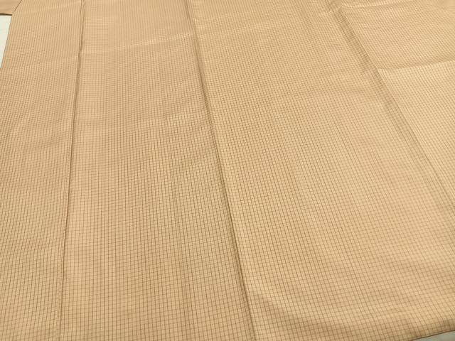 平和屋着物●上質な紬 格子 正絹 逸品 AABD8742fy