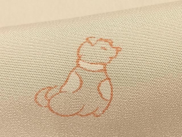平和屋着物●長襦袢 無双仕立て 犬 正絹 逸品 AABD8750fy
