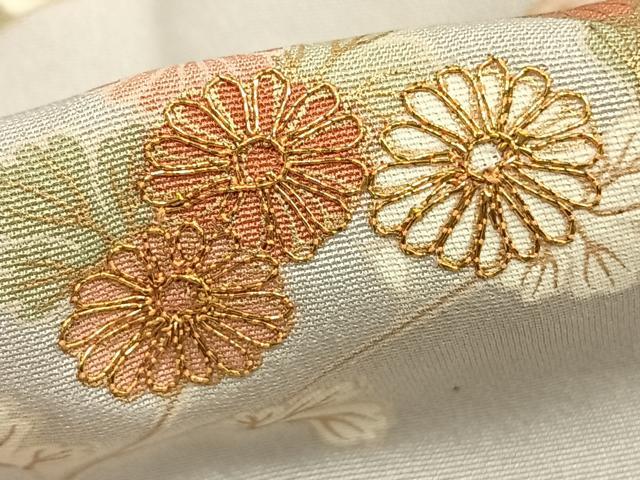 平和屋着物●訪問着 友禅 駒刺繍 熨斗枝花文 金彩 正絹 逸品 AABD8774fy