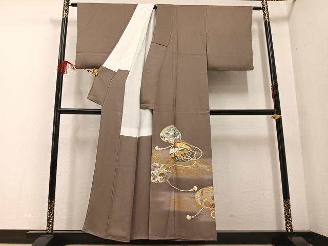 平和屋着物●豪華色留袖 駒刺繍 貝合わせ立波草花文 暈し染め 金彩 正絹 逸品 AABD8850ph