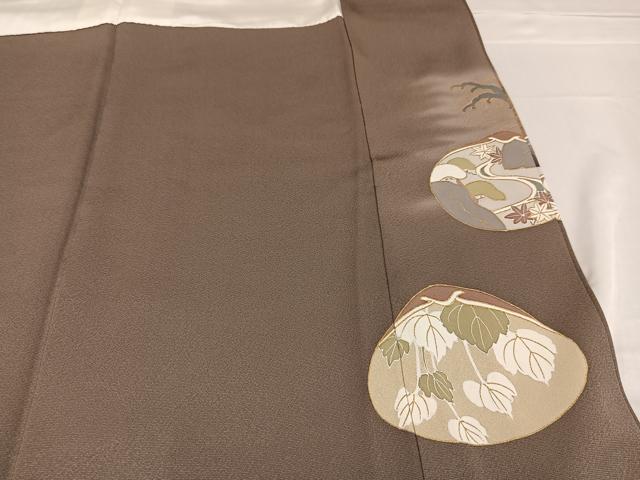 平和屋着物●豪華色留袖 駒刺繍 貝合わせ立波草花文 暈し染め 金彩 正絹 逸品 AABD8850ph