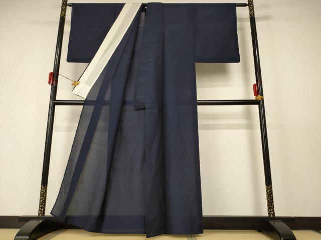 平和屋着物*夏物 本場大島紬 夏大島 枝葉文 反端付き 正絹 逸品 AABD8883jd