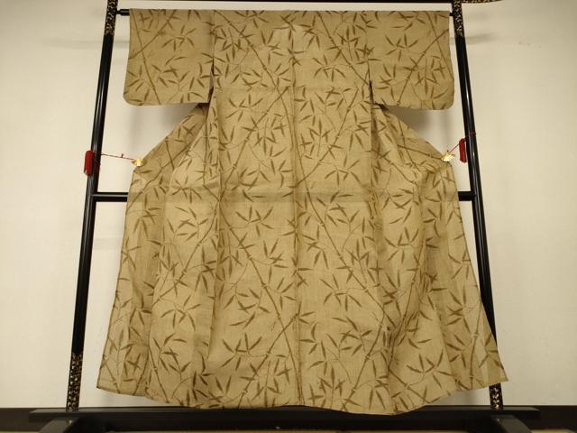 平和屋着物*夏物 小千谷ちぢみ 枝葉文 麻 逸品 AABD8890jd