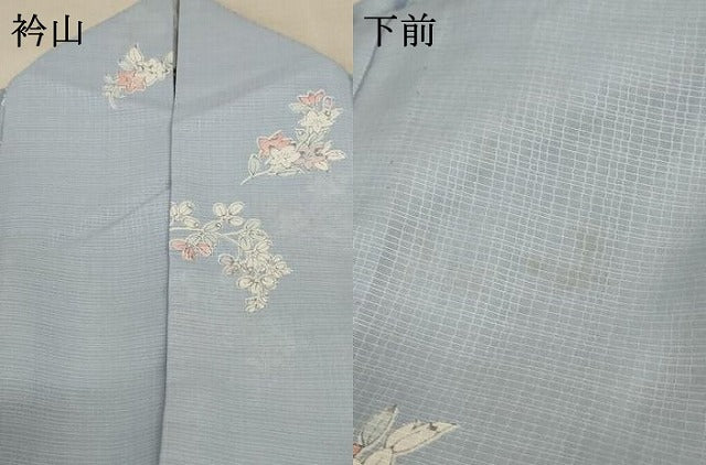 平和屋着物*夏物 小紋 紗 草花文 AABD8913jd
