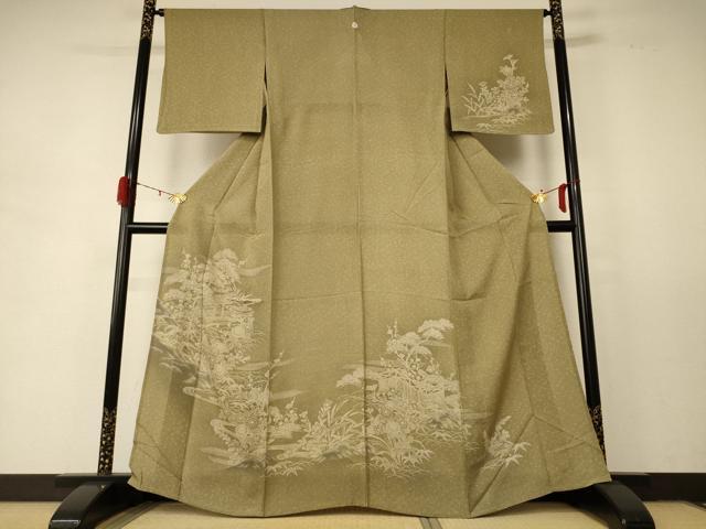 平和屋着物*夏物 訪問着 絽 風景草花文 正絹 逸品 AABD8918jd